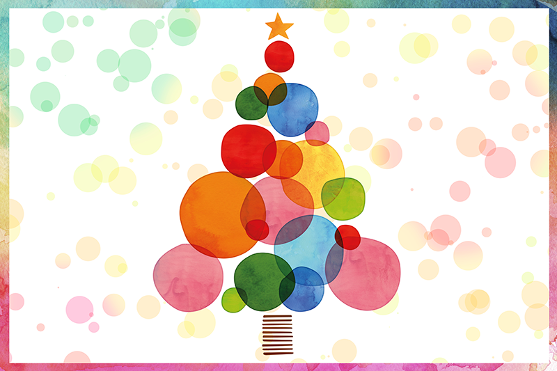 Vinyl Teppich Weihnachten wasserfarben Fichte - TenStickers