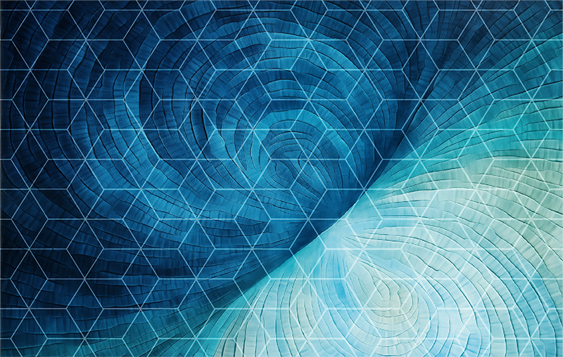 Vinyl Teppich Bad abstraktes Blau Muster - TenStickers