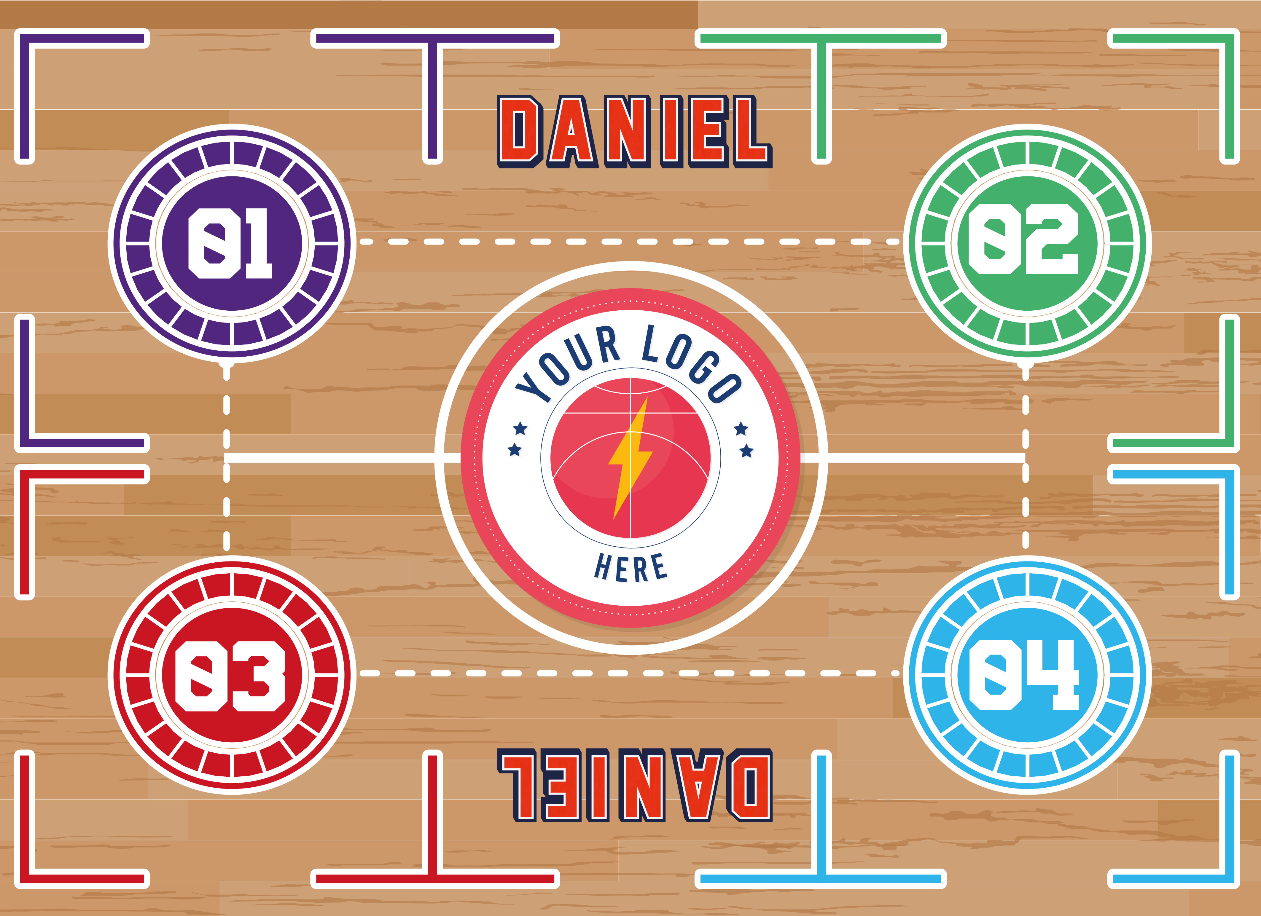 Vinylteppich Basketballtraining rechteckig - TenStickers