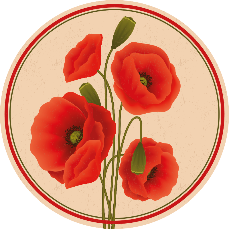 Vinylteppich rote Mohnblumen - TenStickers