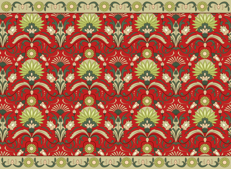 Vinyl Teppich Esszimmer traditionelles grünes Design - TenStickers