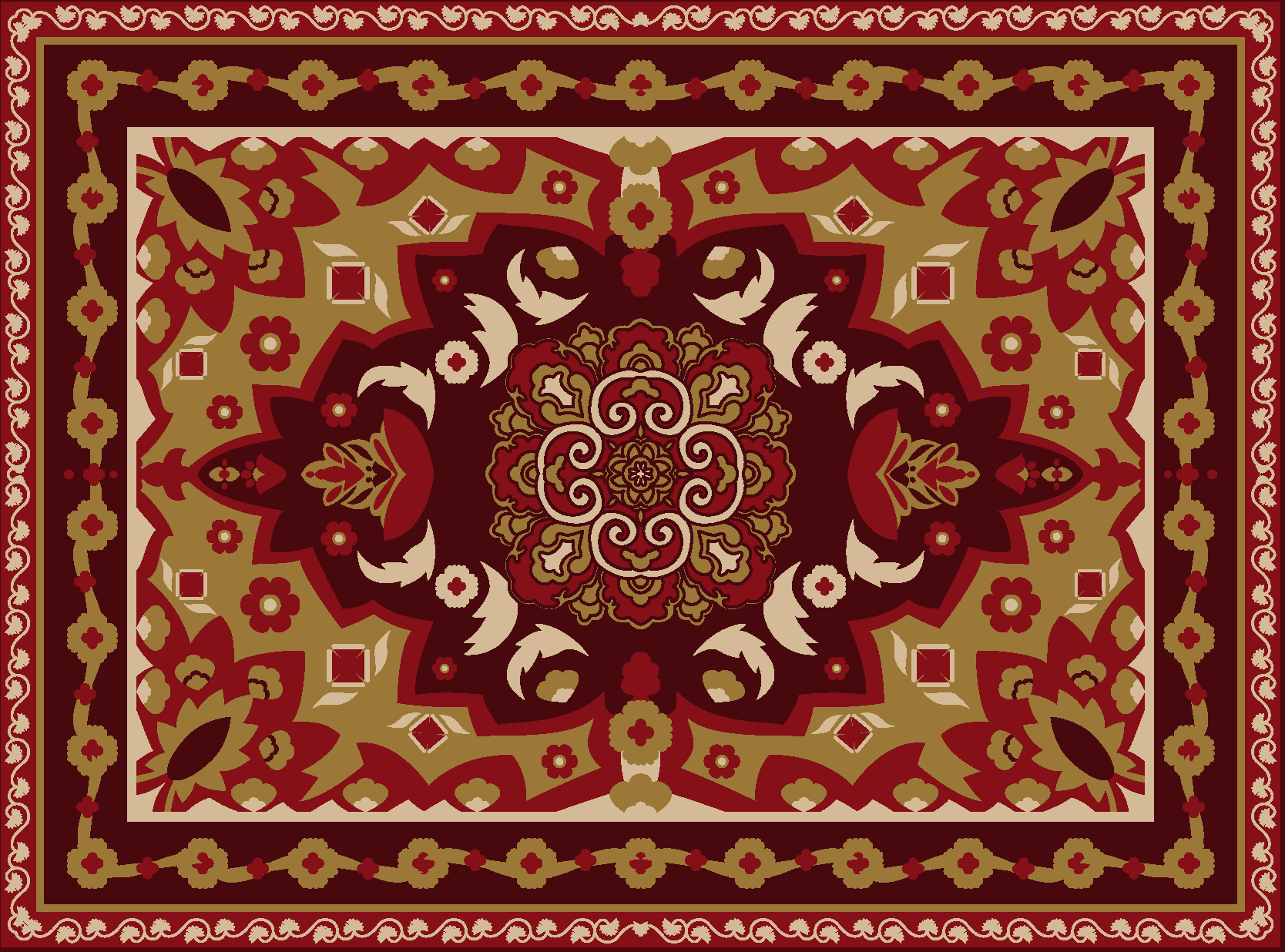 Vinyl Teppich Esszimmer florales Vintage-Design - TenStickers