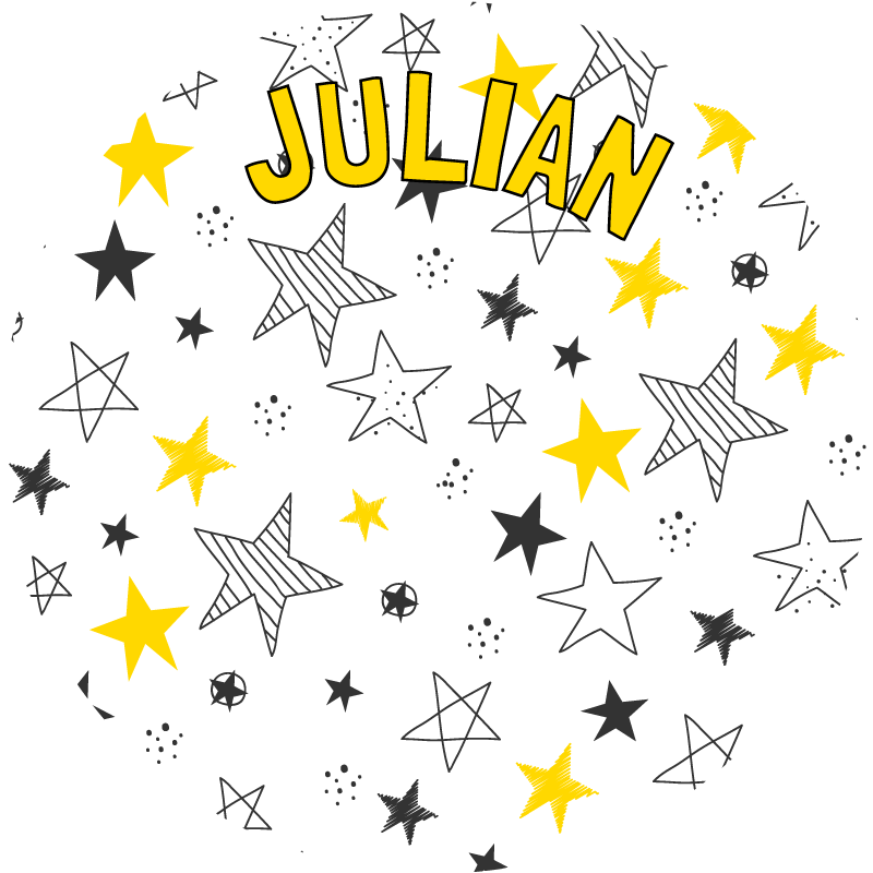 Vinyl Teppich mit Namen benutzerdefiniertes sternenthema - TenStickers