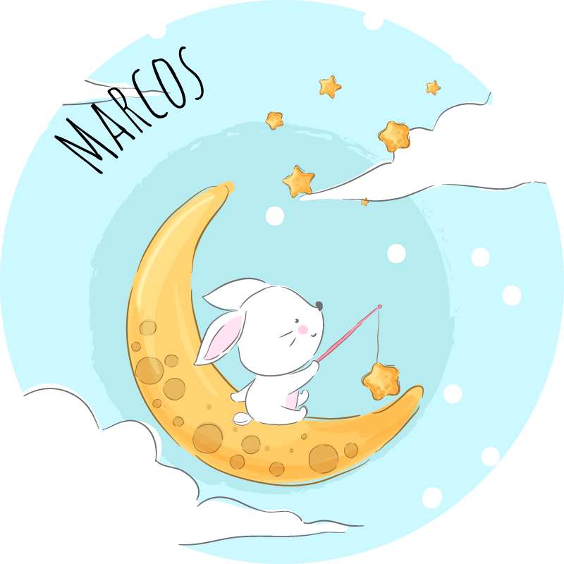 Vinyl Teppich mit Namen angeln im mondschein - TenStickers