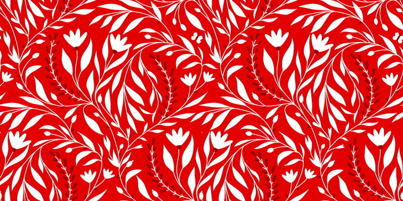 Vinyl Teppich rot Blumendesign - TenStickers