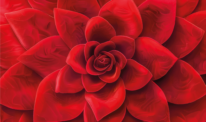 Vinyl Teppich rot Blütenblatt-Design - TenStickers