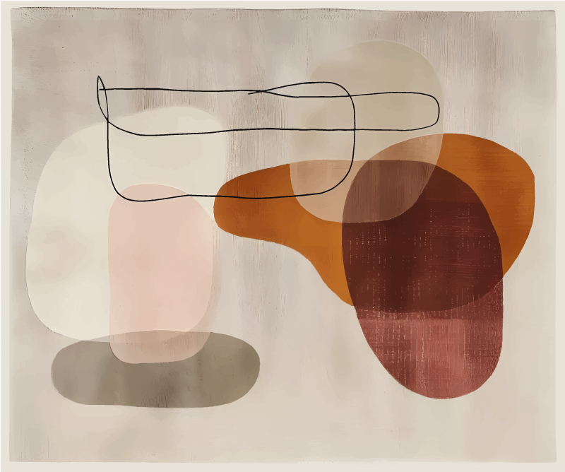 Vinyl Teppich beige abstrakte Formen - TenStickers