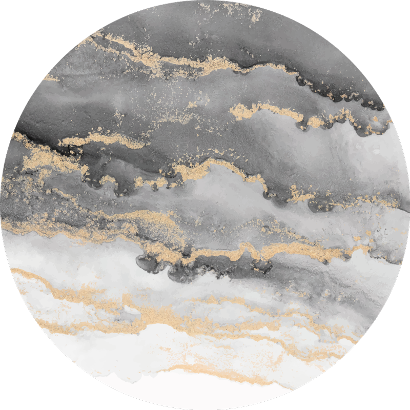 Vinyl Teppich Marmor grau mit goldenen details - TenStickers