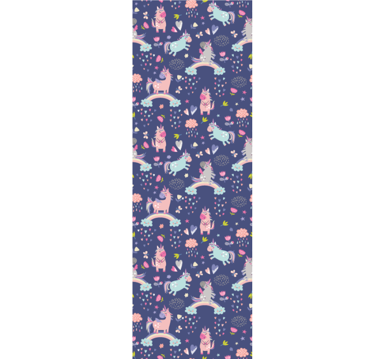 Tapete Kinderzimmer bunte einhornmuster - TenStickers