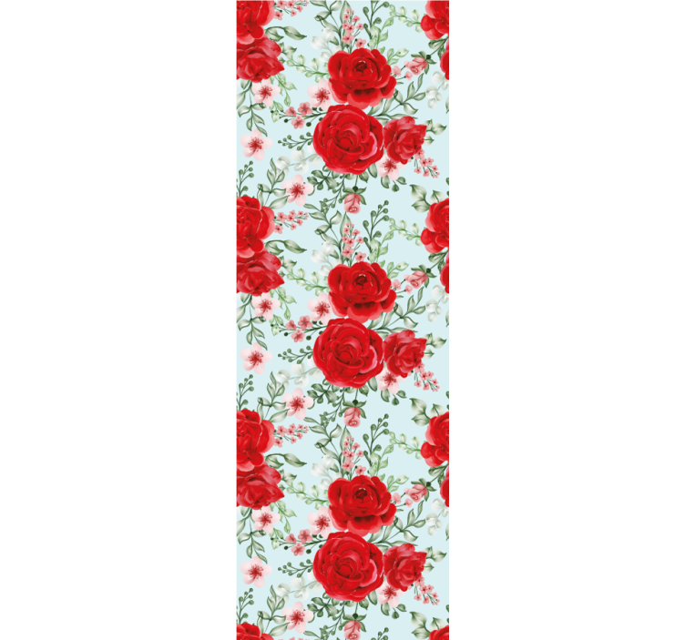 Blumentapete rote rose mit blumen - TenStickers