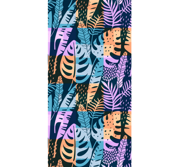 Tapete Blätter tropische farbige kunst - TenStickers