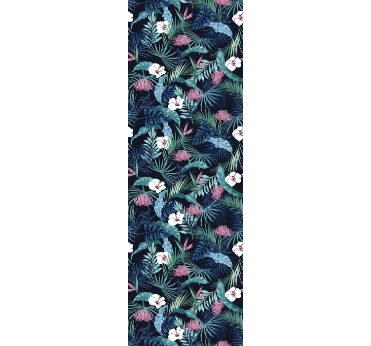 Blumentapete tropische blumenszene - TenStickers