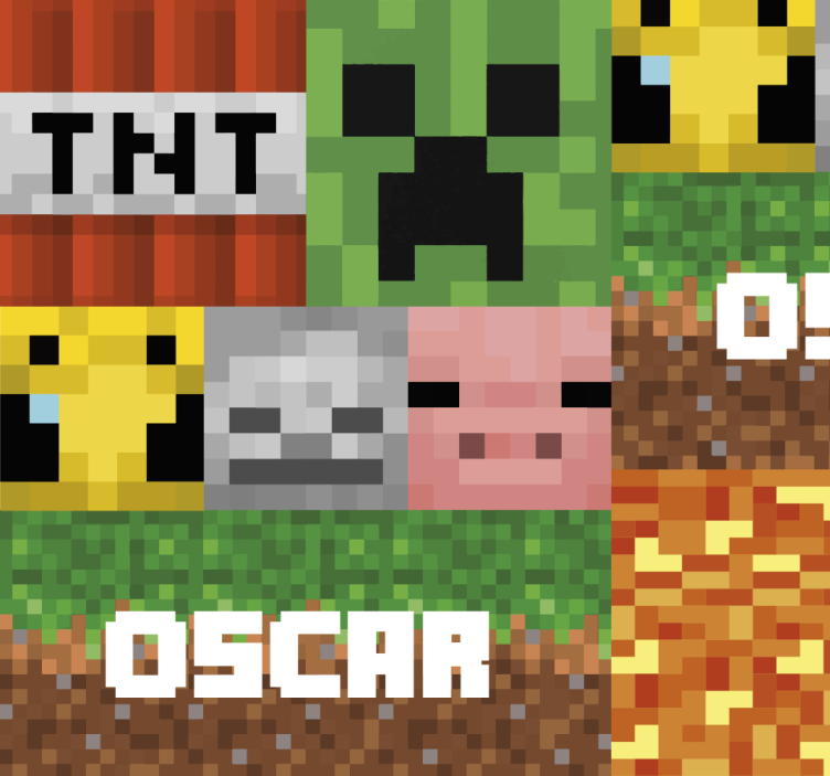 Tapete Teenager geometrisches gaming-muster - TenStickers