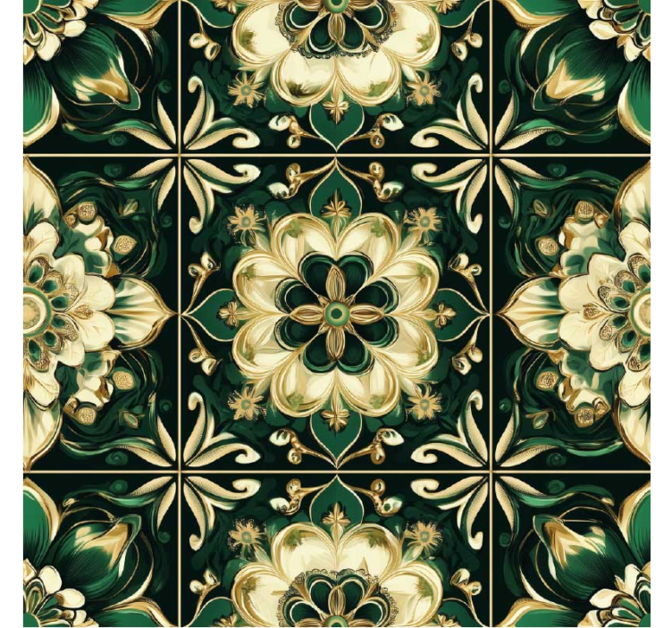 Tapete Küche botanische mosaikfliesen - TenStickers