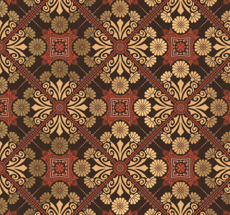 Barock tapete braun im vintage-stil - TenStickers