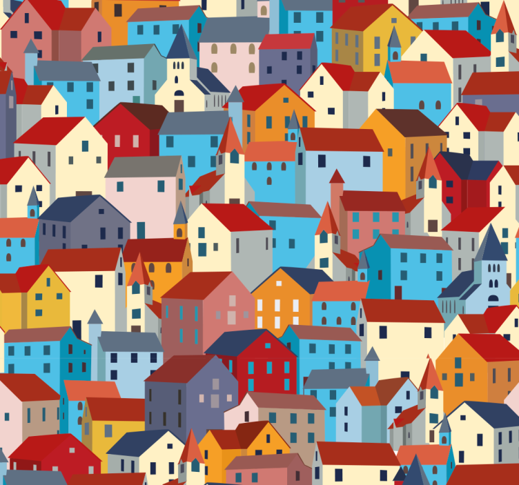 Tapete Stadt urbanes patchwork - TenStickers