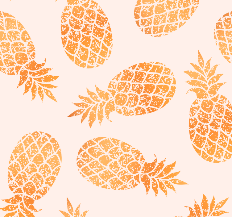Tapete Küche Vintage goldene Ananas - TenStickers