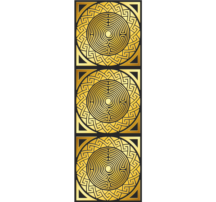 Tapete gelb labyrinthische symmetrie - TenStickers