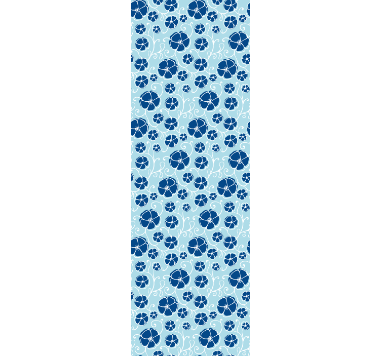 Tapete florale Ornamente blaue blumenfliesen - TenStickers