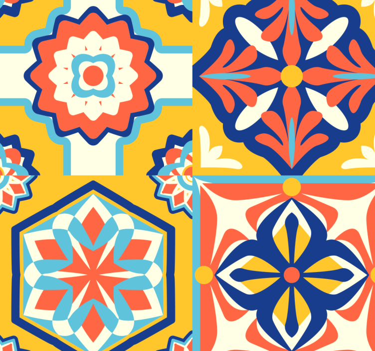 Auswahl an Zierfliesen Tapete - TenStickers