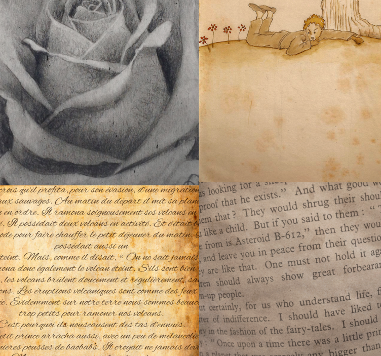 Tapete Schriftzug collage des kleinen prinzen - TenStickers