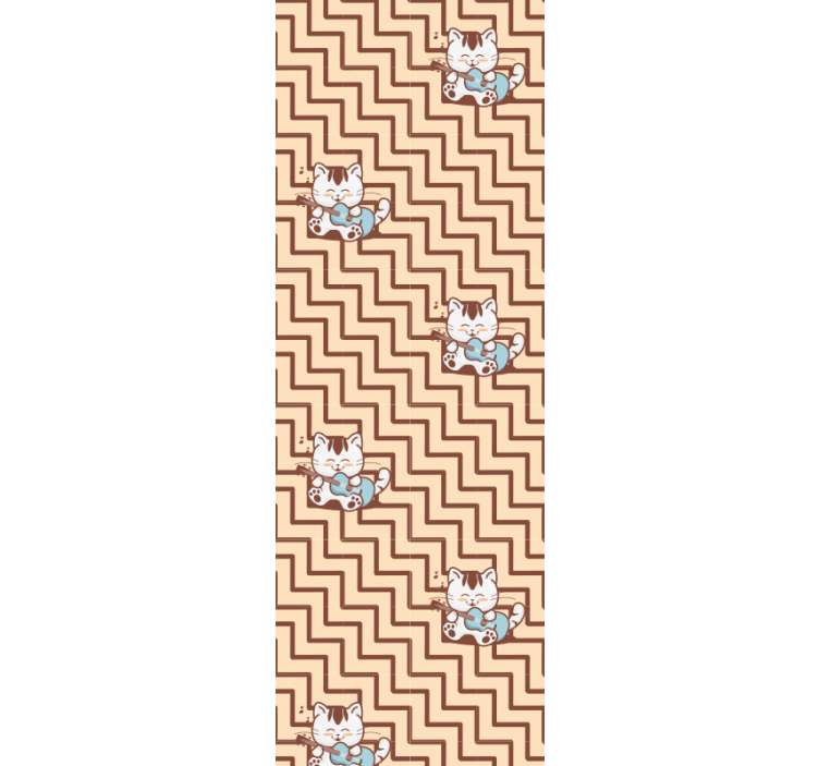 Katzen Tapete geometrisches katzenmotiv - TenStickers