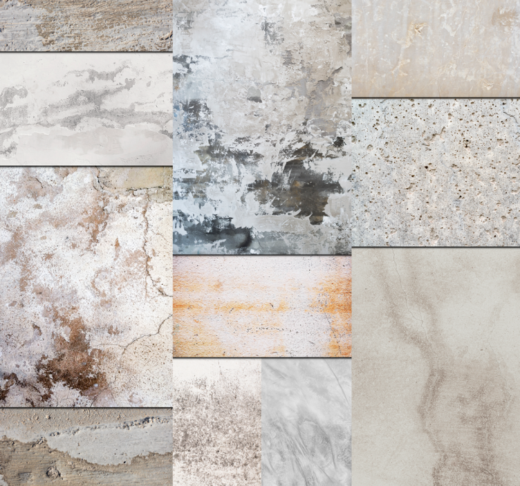 Tapete Steinoptik Hellgrau Kacheln - TenStickers