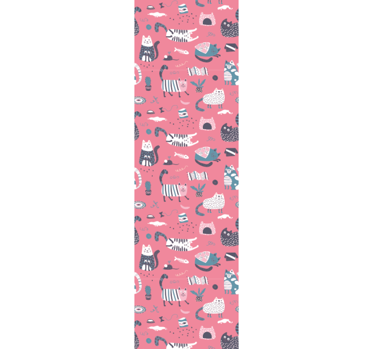 Katzen Tapete verspielte katzenillustration - TenStickers