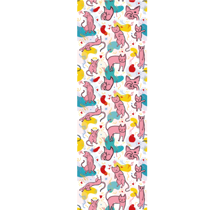 Katzen Tapete verspielte katzenmuster - TenStickers
