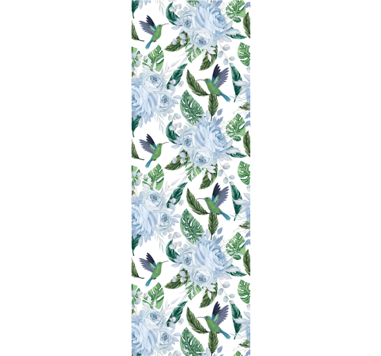 Tapete Natur Blumen-Kolibri-Design - TenStickers
