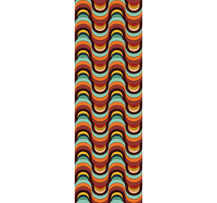 Tapete geometrisch retro-wellenmuster - TenStickers