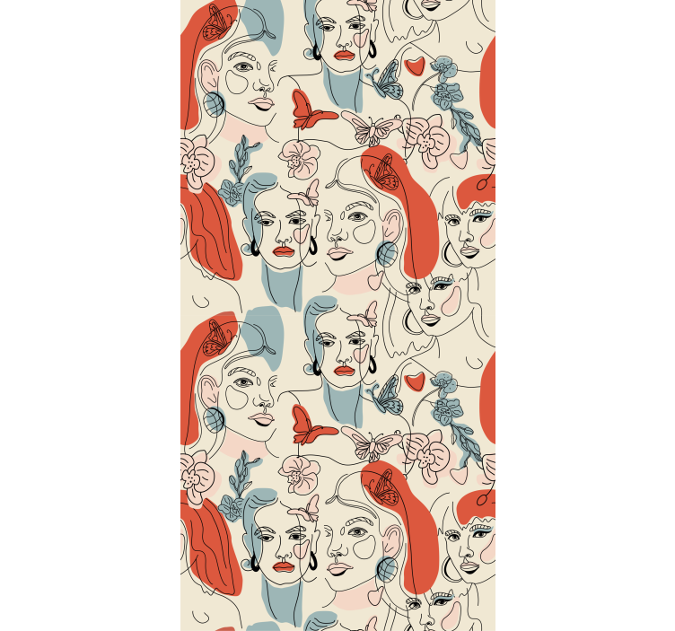 Kunst Tapete feminine strichzeichnungen - TenStickers