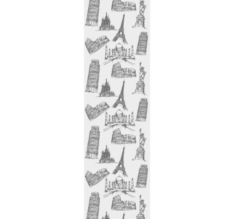 Tapete Stadt muster der berühmtesten denkmäler - TenStickers