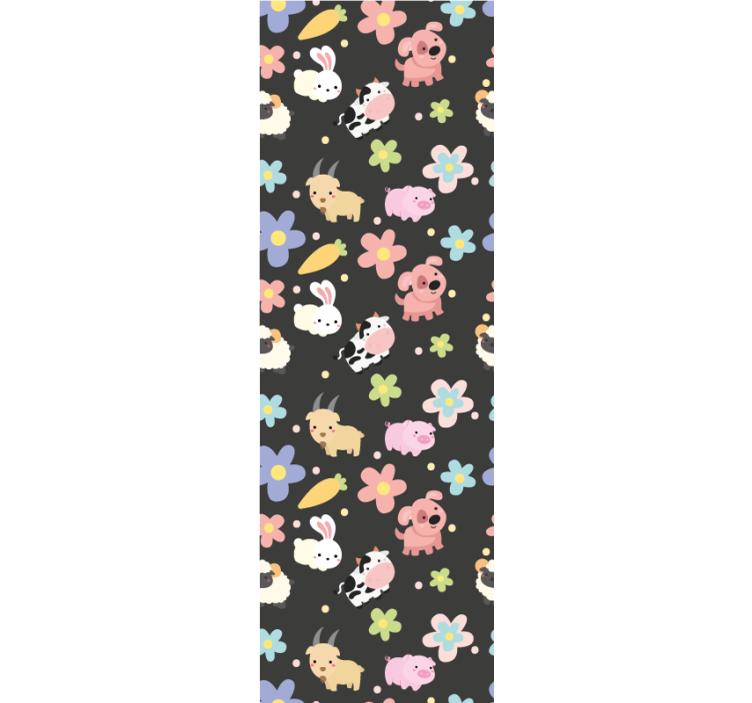 Tiere Tapete süßes Blumen Tier Muster - TenStickers