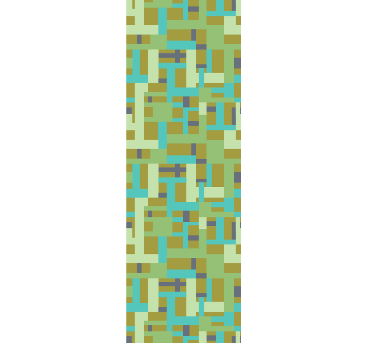 Retro Tapete Wohnzimmer retro-rechteckmuster grüner Farbton - TenStickers