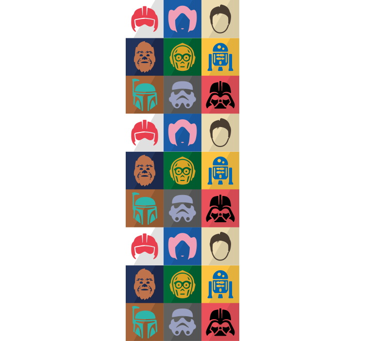 Kunst Tapete ikonisches charakterraster - TenStickers