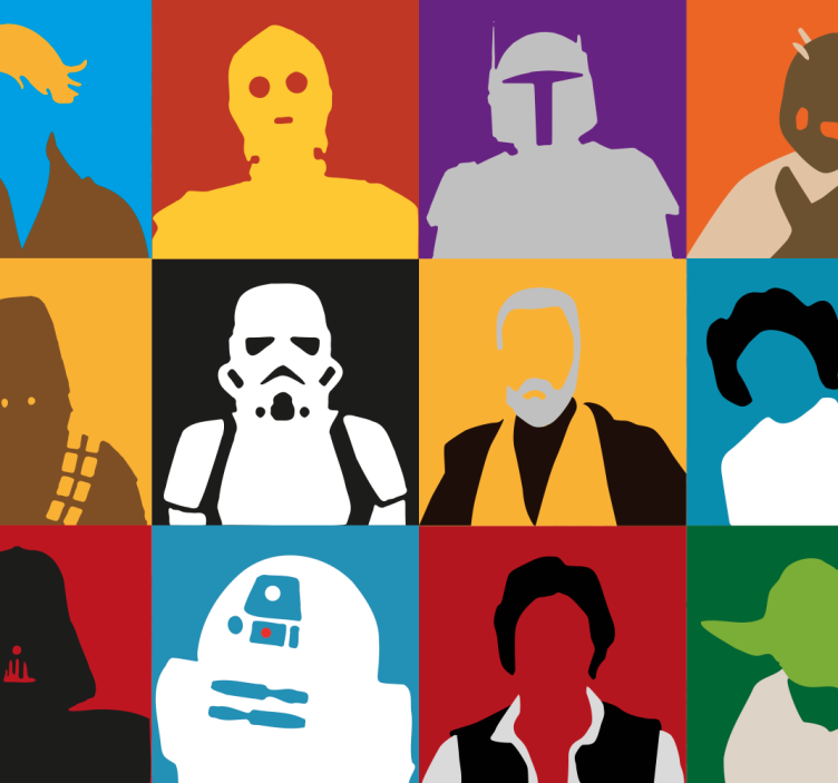 Kunst Tapete ikonische silhouetten - TenStickers