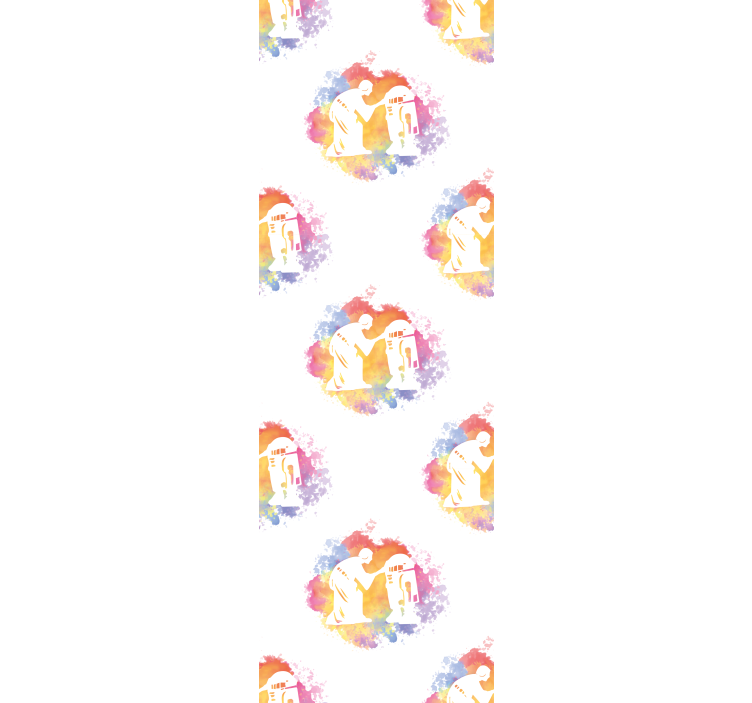 Kunst Tapete abstrakte paarsilhouette - TenStickers