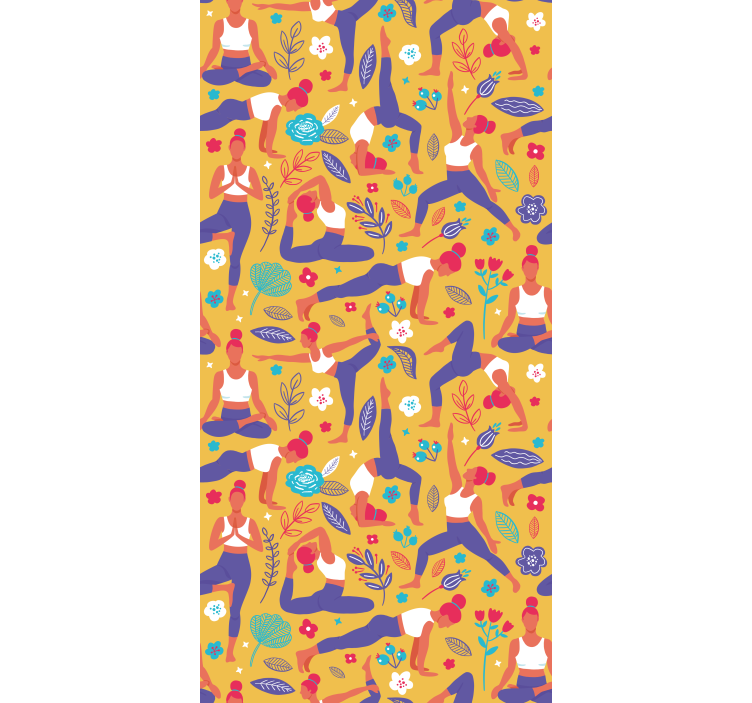 Kunst Tapete muster für yoga-posen - TenStickers