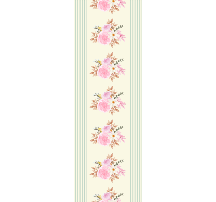 Tapete florale Ornamente florales streifendesign - TenStickers