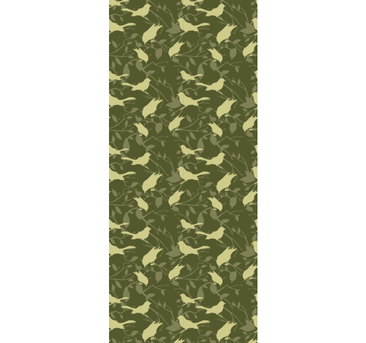 Tapete Vögel grünes einfaches muster - TenStickers