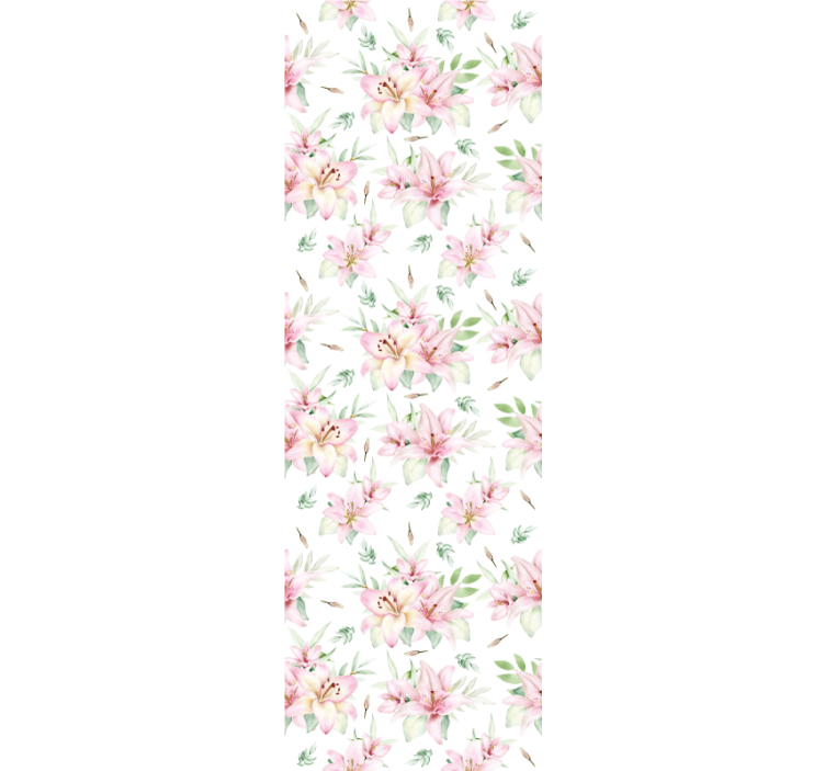 Blumentapete rosa und weißes muster - TenStickers