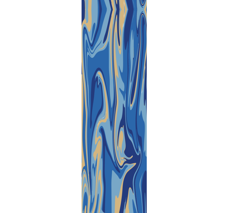 Tapete geometrisch fließende blaue wellen - TenStickers