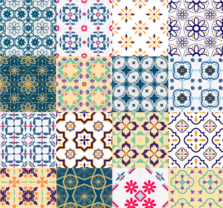 Fliesen Tapete eklektische fliesenmuster - TenStickers