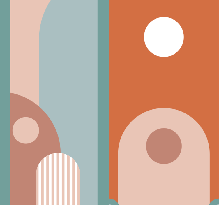 Tapete Wohnzimmer geschwungene geometrische formen - TenStickers