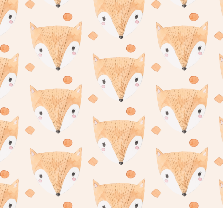 Kinderzimmer Tapete Fuchs handbemalt - TenStickers
