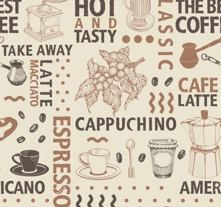 Tapete Esszimmer kaffee-muster - TenStickers