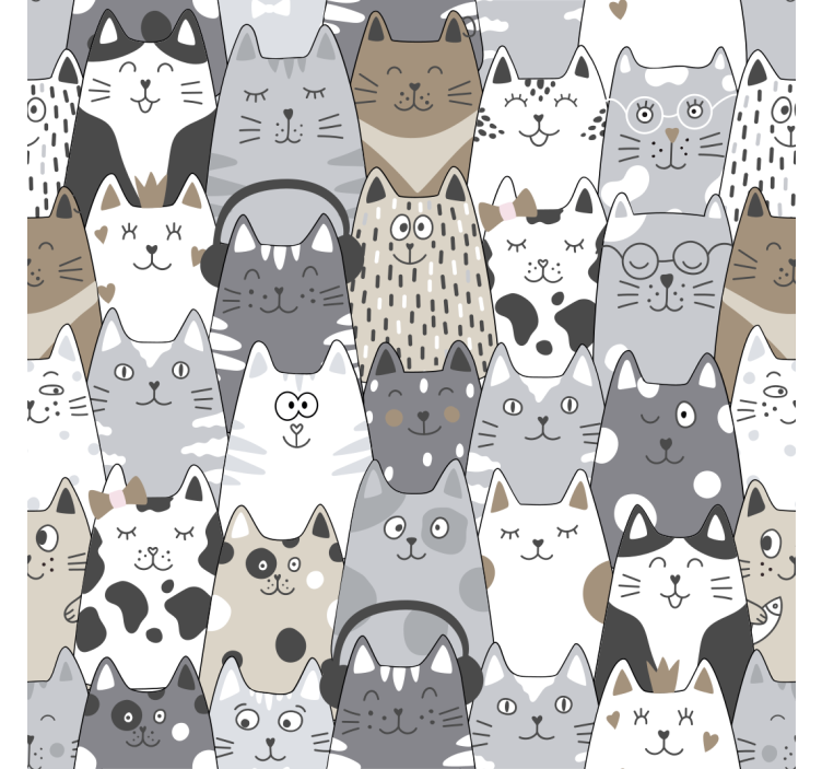 Kinderzimmer Tapete Cartoon Katzen - TenStickers