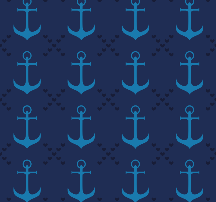 Tapete Wohnzimmer marineblaue anker - TenStickers