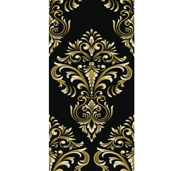 Tapete schwarz goldene Ornamente - TenStickers